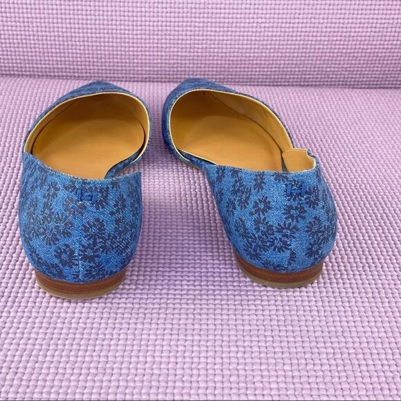 Tommy Hilfiger Naria 3 Floral Denim D’Orsay Ballet Flats Blue 6 - Picture 6 of 11